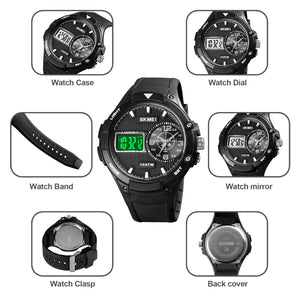 SKMEI - 1761 - Analog Digital Sports LED Stopwatch - black/white image 4