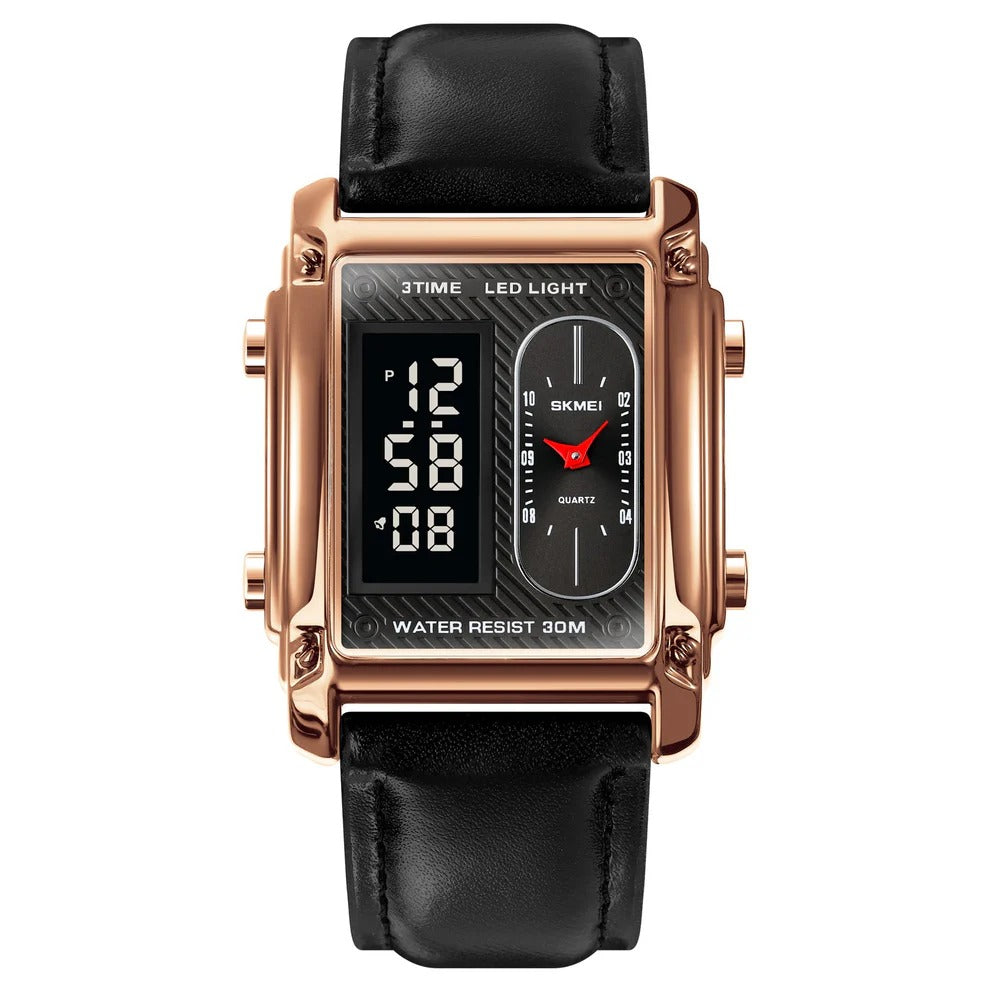 Skmei - 1868 (strap) - Digital LED Luminous Waterproof - RoseGold-Leather image 0