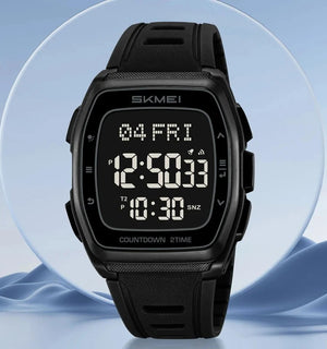 SKMEI 2441 - Smart Digital Sports Watch - Black/Black image 1