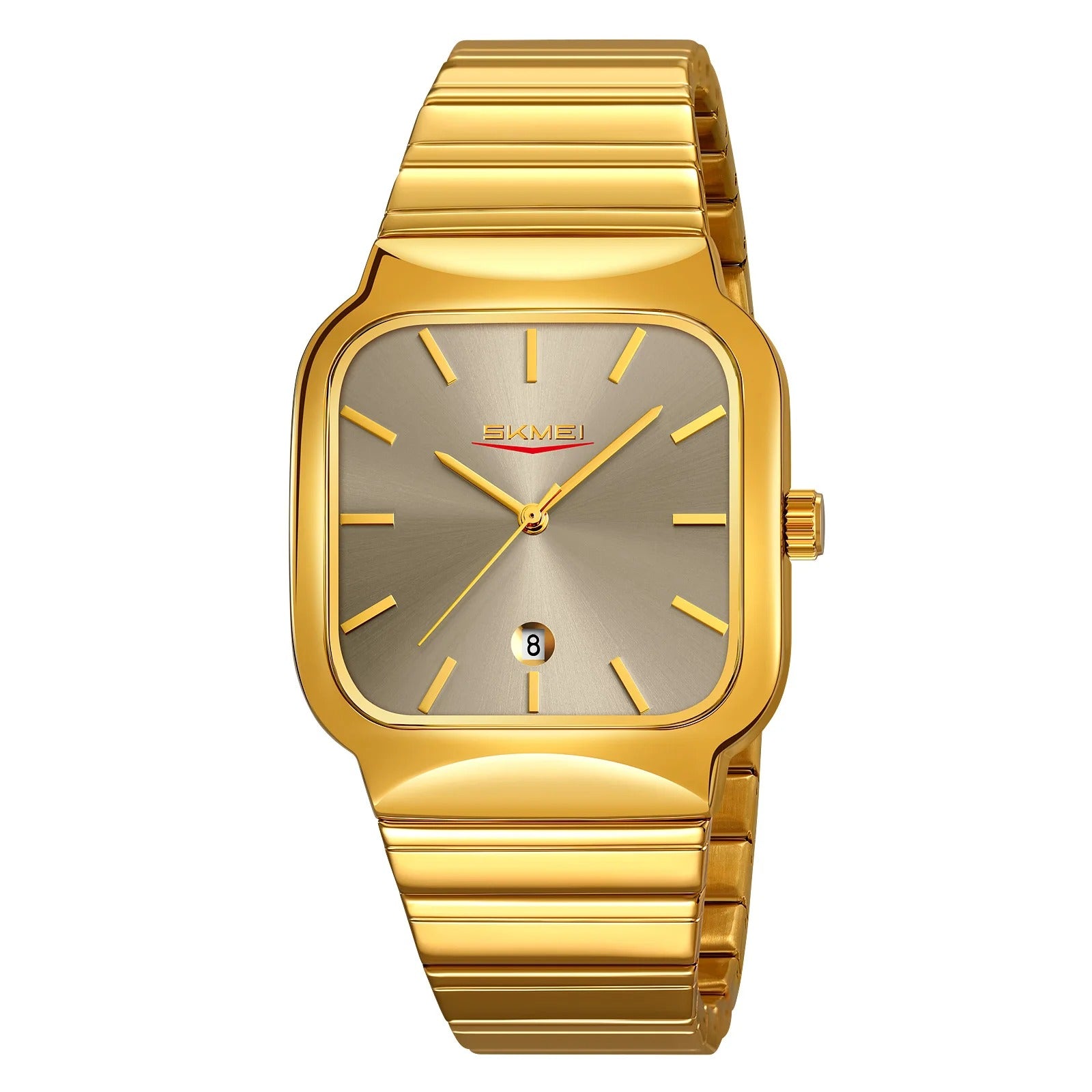 Skmei - 9361 - Luxury Square Men Quartz Watch Waterproof - gold/grey image 2