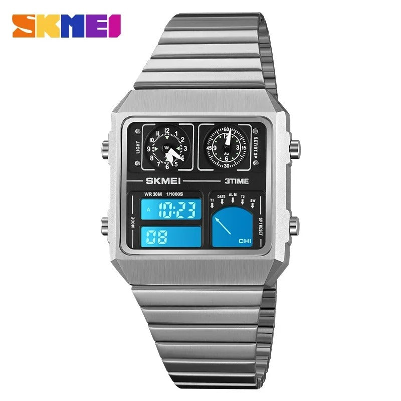 SKMEI 2198 Digital Thermometer Multifunctional Watch - Silver image 3