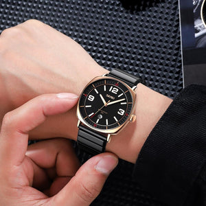 SKMEI - 9280 - Slim Steel Analog Quartz Watch - Rosegold/Black image 3