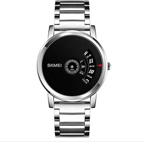 SKMEI -1260 - Waterproof Business Watch For Men - Silver/Black-Steel image 2