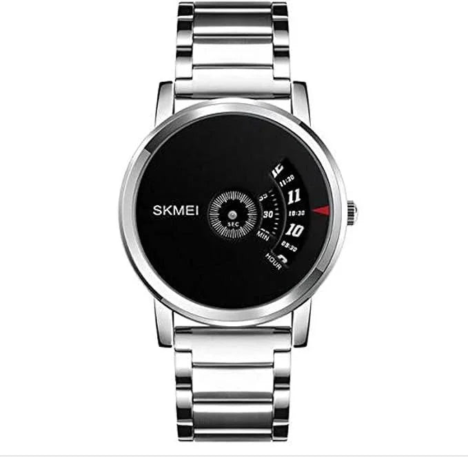 SKMEI -1260 - Waterproof Business Watch For Men - Silver/Black-Steel image 2