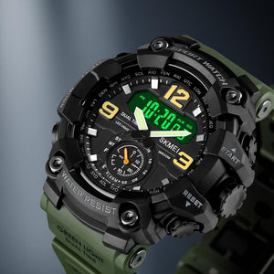 Skmei - 1637 - Warrior Dual Display Watch - Army Green image 1