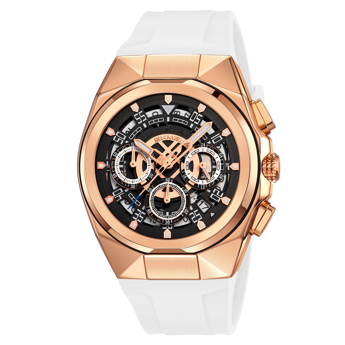 SKMEI - 9377 - Sporty Multi-Function Quartz Watch - rosegold/white image 0
