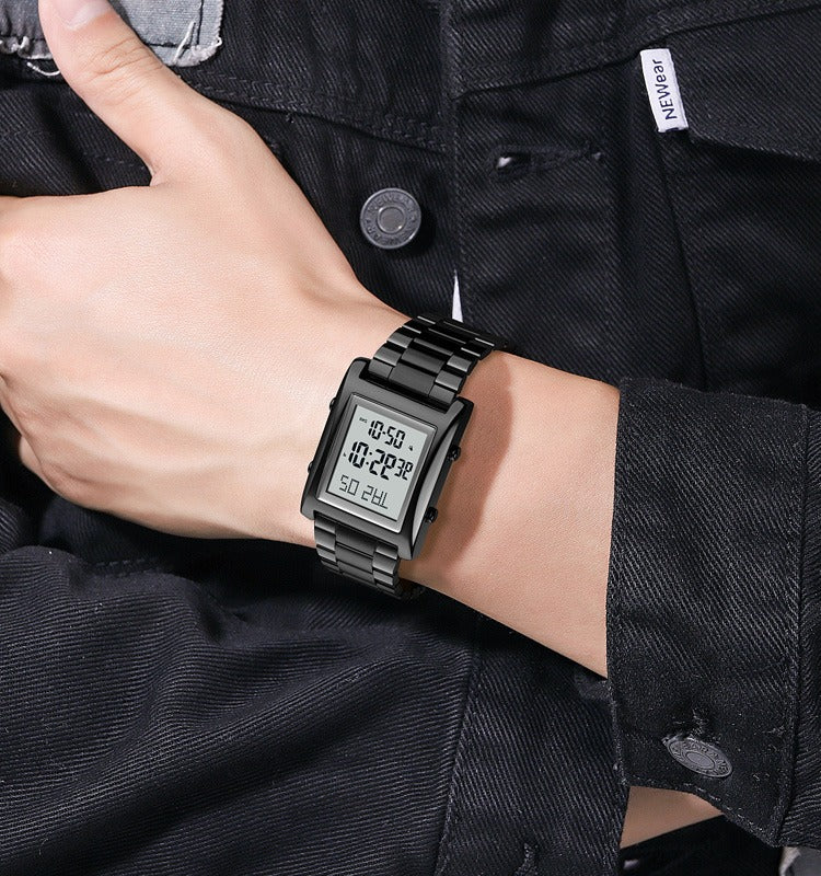 SKMEI 1812 Compact Square Digital Watch – Black/White image 2