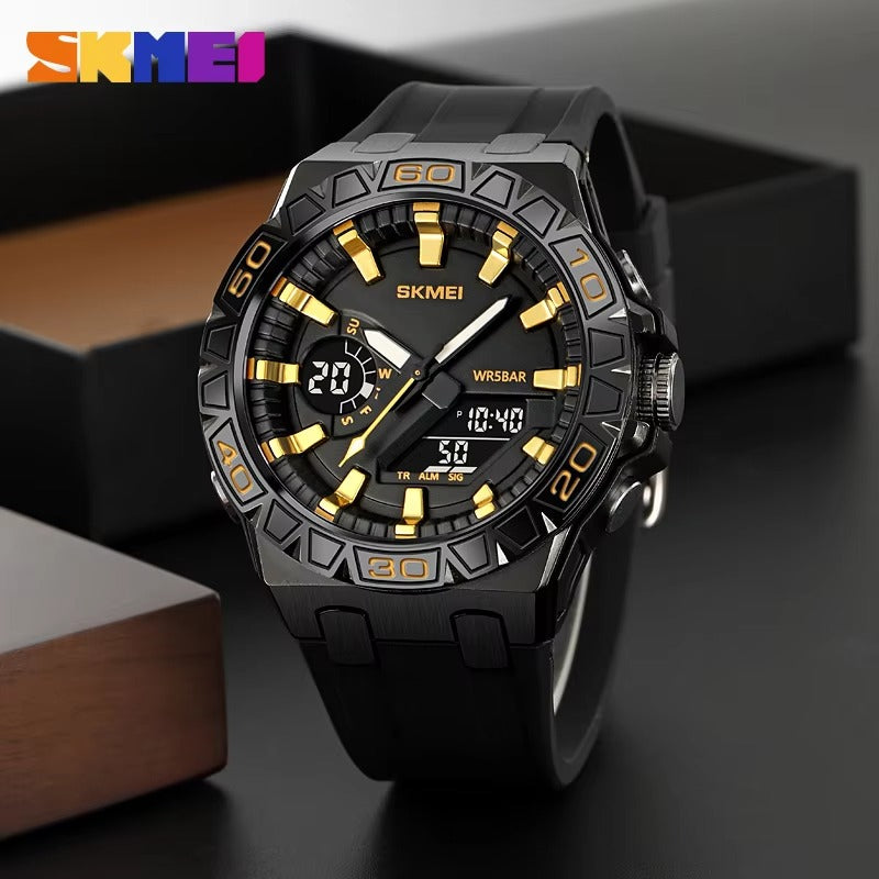 Skmei - 2276 - S-shock Sport Watch - Black/Gold image 2