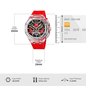 Skmei - 2426 - Aggressive Sporty Chronograph Watch - red image 4