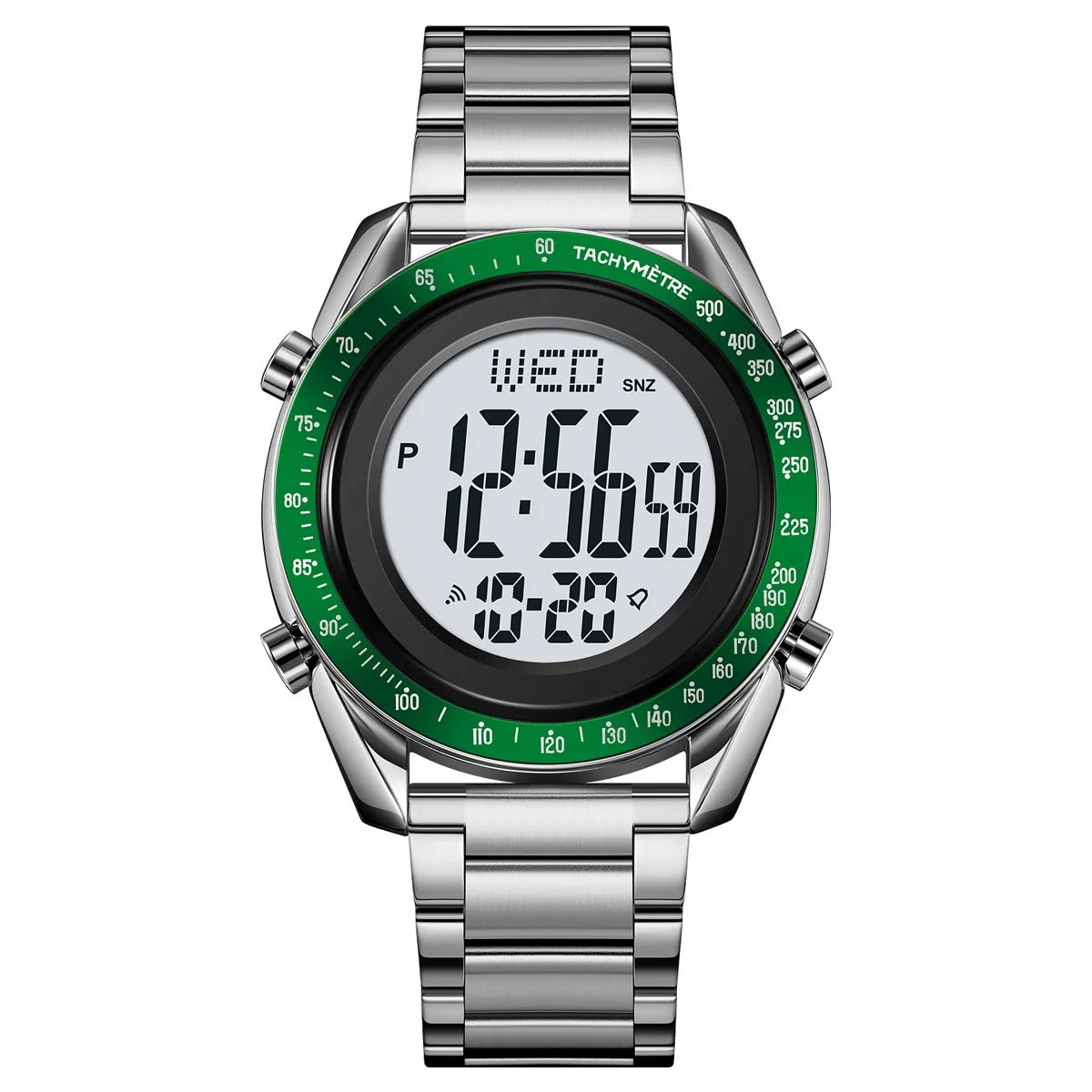 Skmei - 2145 - Smart Digital Features Watch - Silver/Green image 0