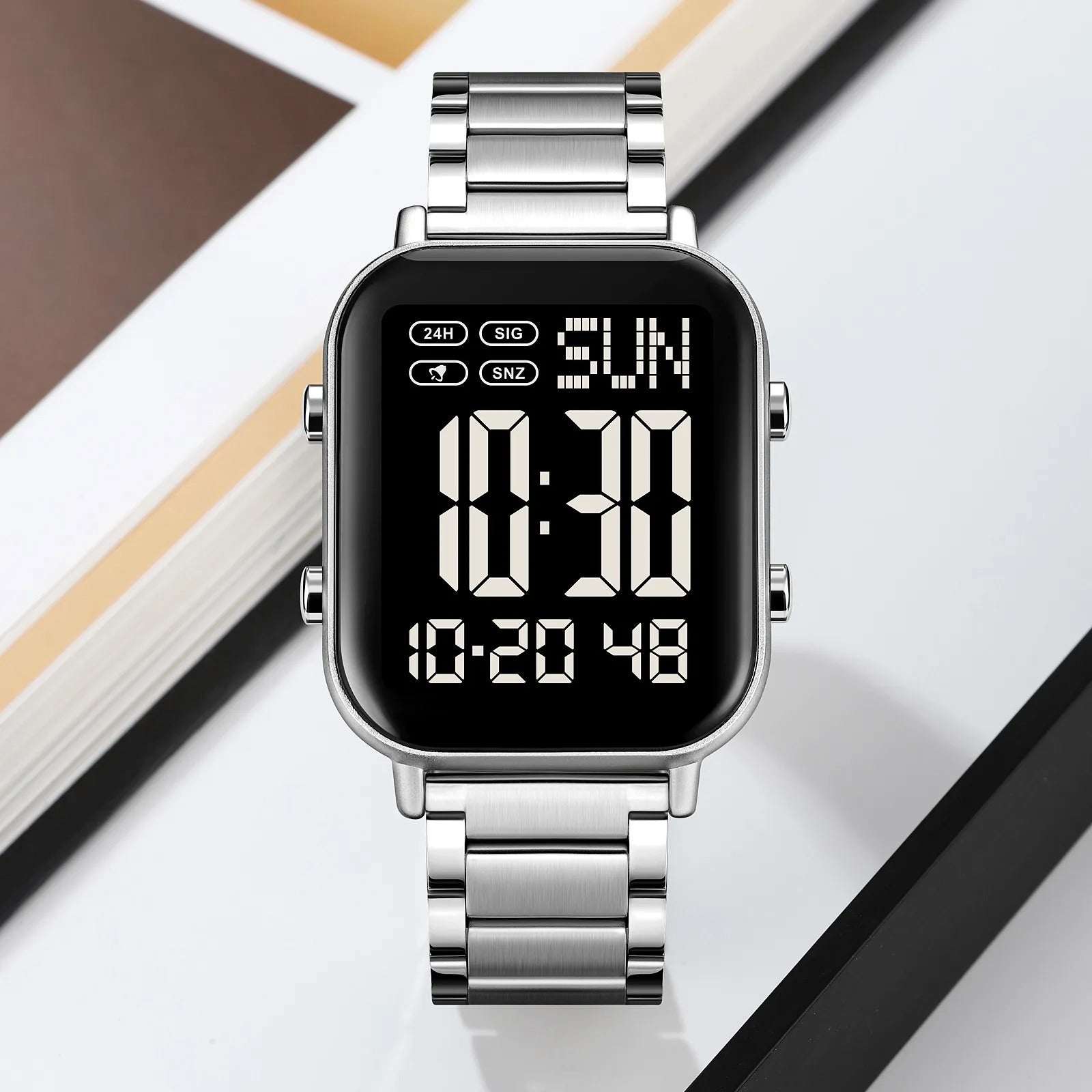 Skmei – 2259 – Digital Steel Watch – Silver/Black image 1