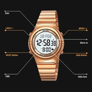 Skmei - 2200 - Qibla Azan Time Reminder Prayer Watch - rose gold image 2