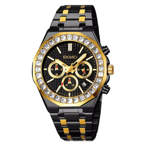 SKMEI - 2380 - High Quality Luxury Watch - Black/Gold image 2