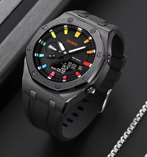 Skmei - 2243 - World time 50 Timezone - Black/Black-Colorful image 1