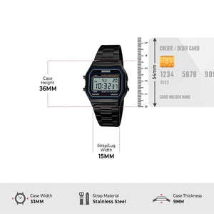 Skmei - 1123 - Digital Stainless Steel Watch - Black image 4