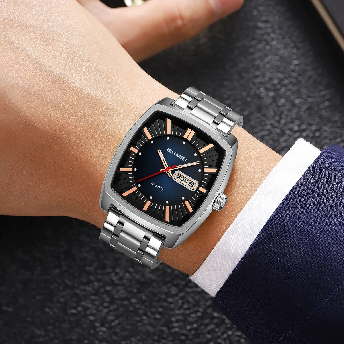 SKMEI - 9354 - Business Analog Quartz Watch - Blue image 2