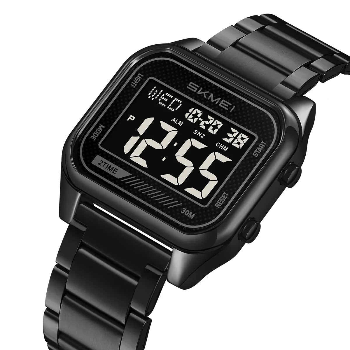 Skmei – 2478 – Digital Sports Stainless Steel Watch – Black/Black image 0