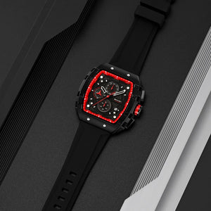 Skmei – 9341 – Bold Sporty Square Chronograph Watch – Black / Black image 1