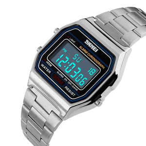 Skmei - 1123 - Digital Stainless Steel Watch - Silver image 6