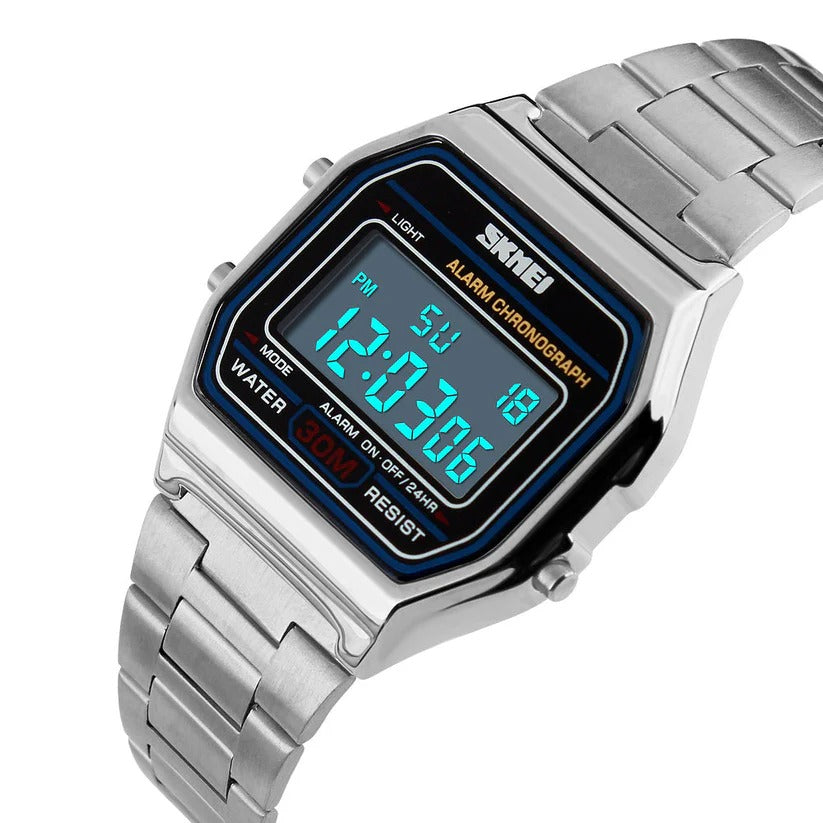 Skmei - 1123 - Digital Stainless Steel Watch - Silver image 6