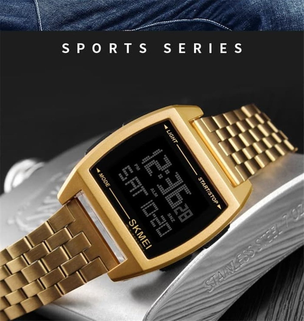 SKMEI - 1368 - Digital Electronic Male Clock Military Sports Watch - gold image 2