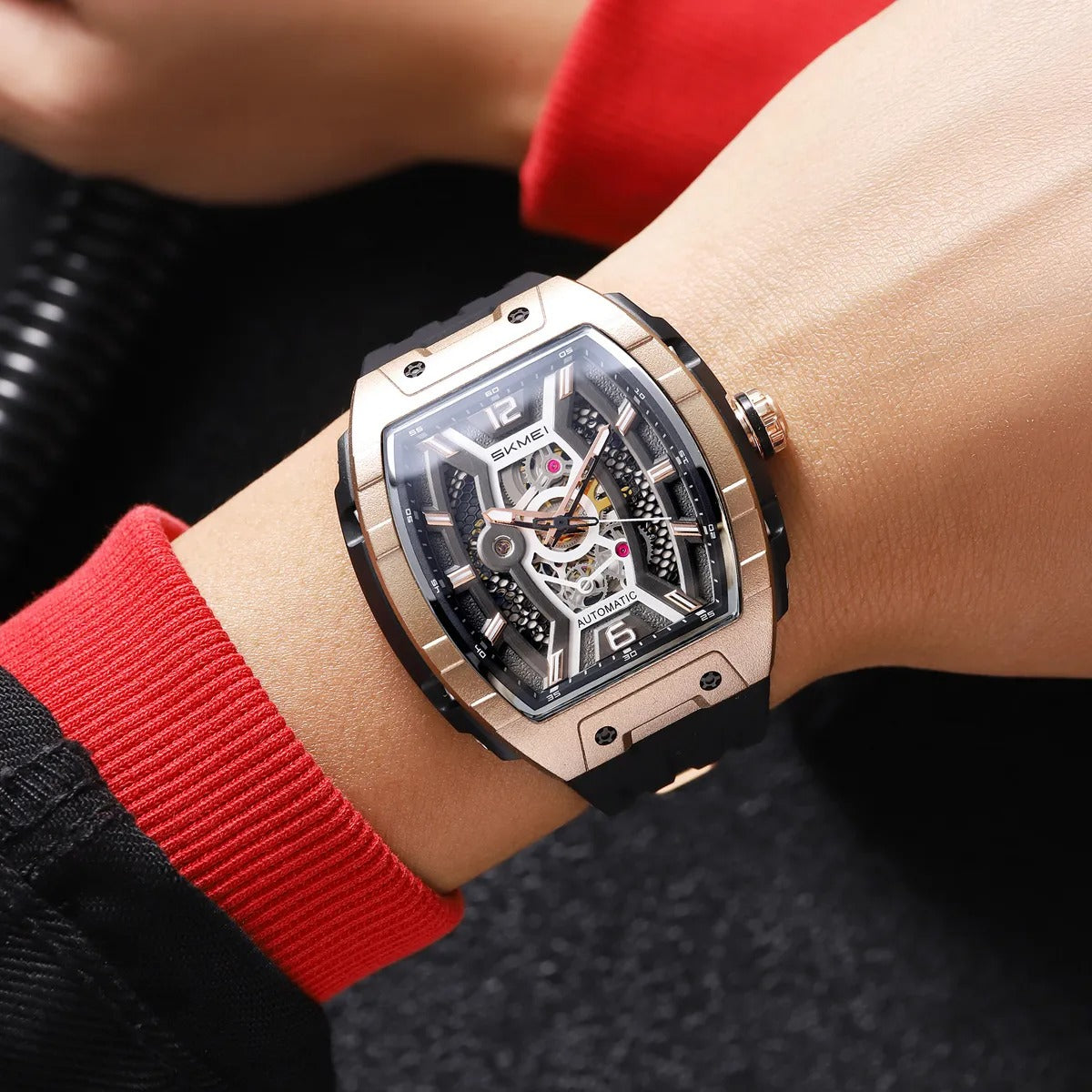 SKMEI - M033 - Phantom Automatic Skeleton Watch - rose gold image 5
