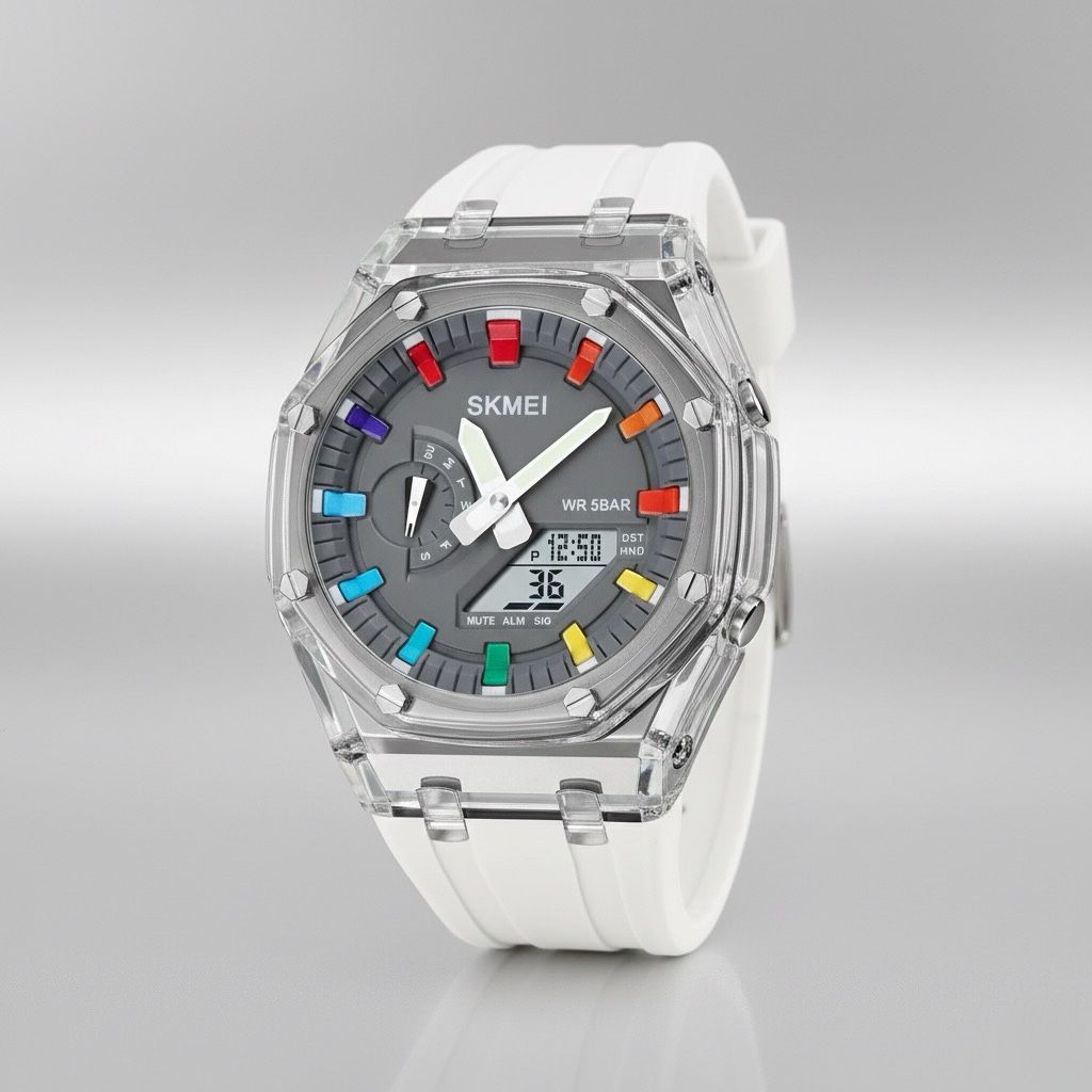 Skmei - 2100 - World Time 50m Waterproof - White/Grey image 4