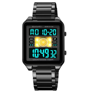 SKMEI 2136 Multi-Display Digital Chronograph Sports Watch - Black/Black image 3