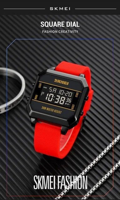 Skmei - 1848 - Digital Waterproof LED Luminous - Red image 5