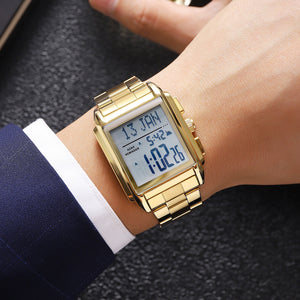 SKMEI - 2405 - Qibla Azan Time Reminder Prayer Watch - gold image 3