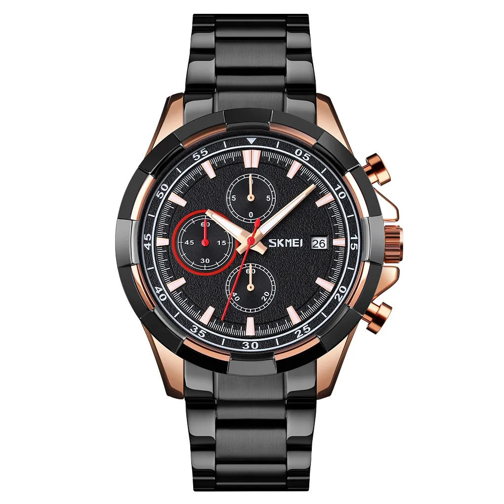 SKMEI - 9192 - Premium Chronograph Analog Watch - rosegold/black image 1