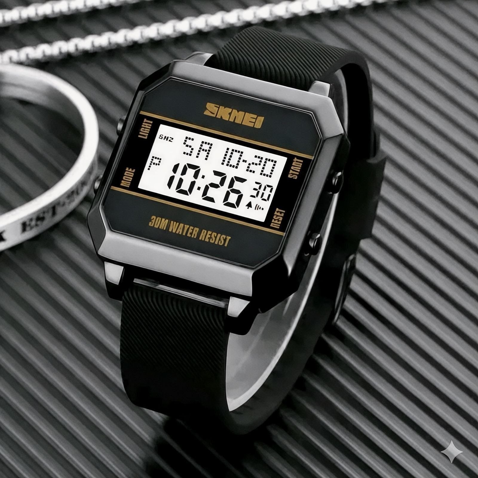 Skmei - 1848 - Digital Waterproof LED Luminous - Black/White image 3