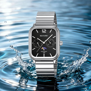 Skmei – 2509 – Elegant Edition Stainless Steel Watch – Silver / Black image 3