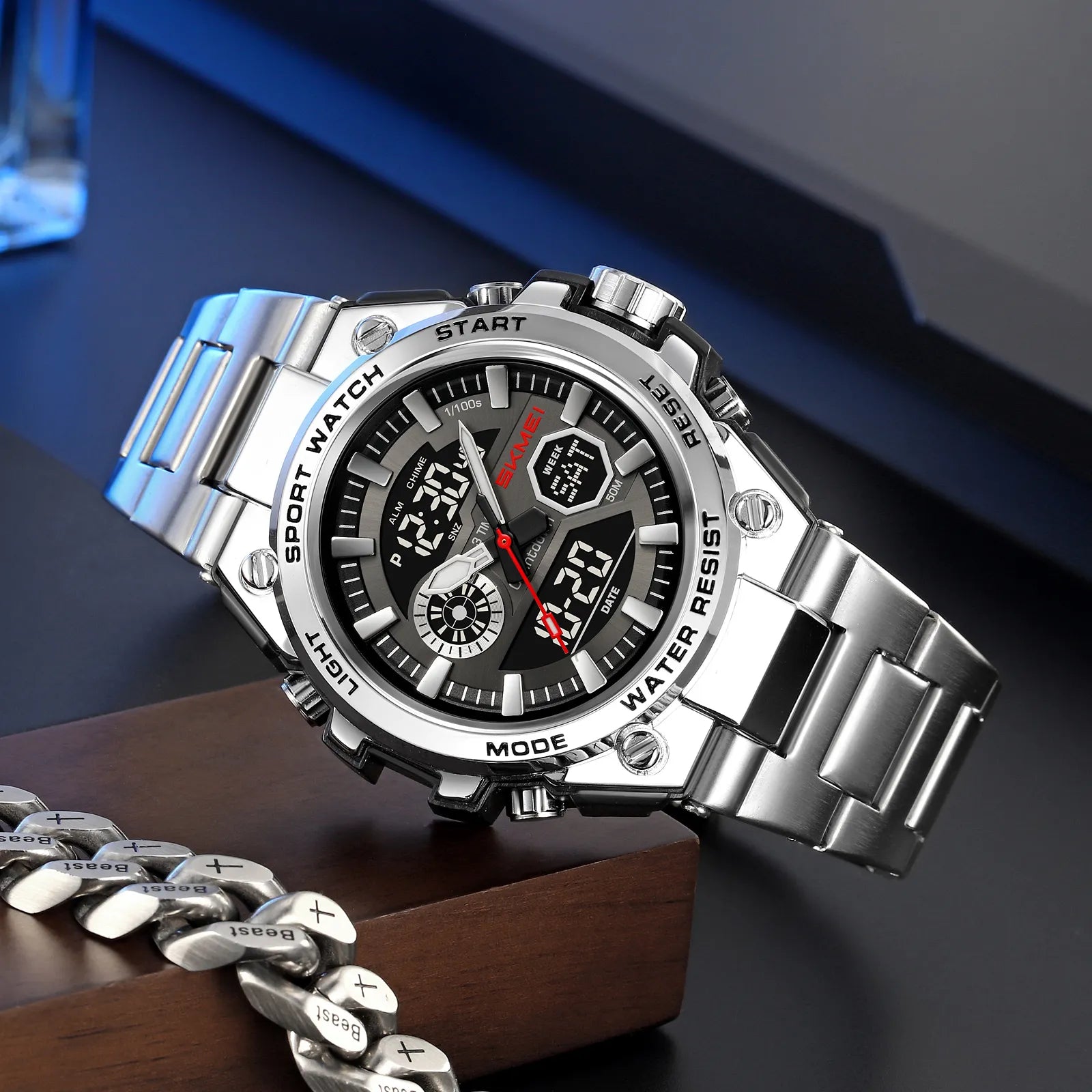 SKMEI - 2416 - Dual Display Sports Watch - silver image 0