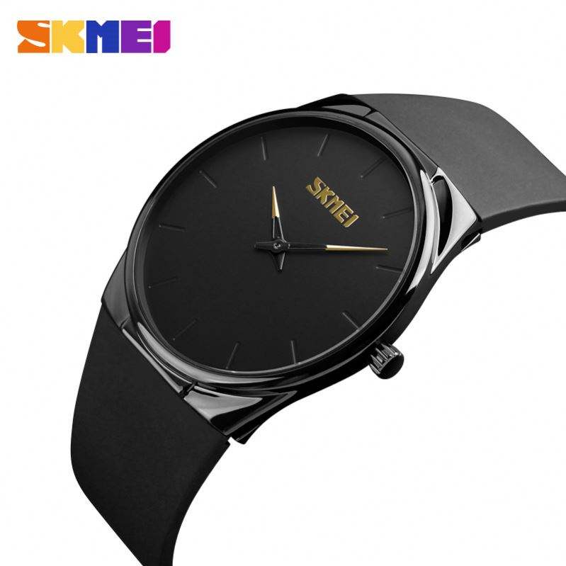SKMEI - 1601 - Analog Display Silicone Band Quartz Watch - black image 0