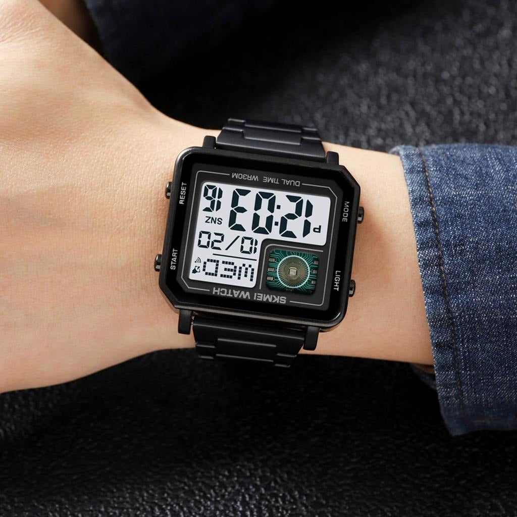 Skmei - 2033 - Bold Square Advanced Digital Functions Watch - black image 3
