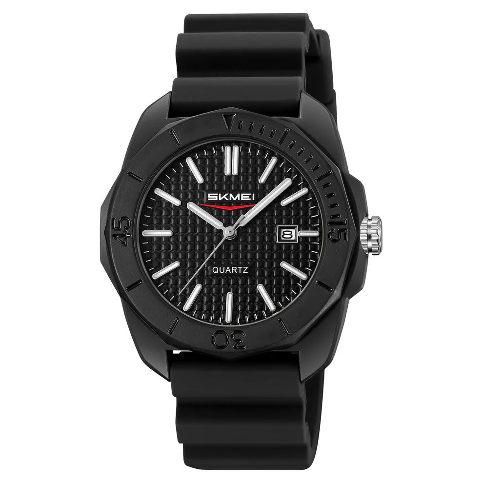 Skmei - 2393 - Quartz Analog Silicone Strap Watch - black/checkered image 3