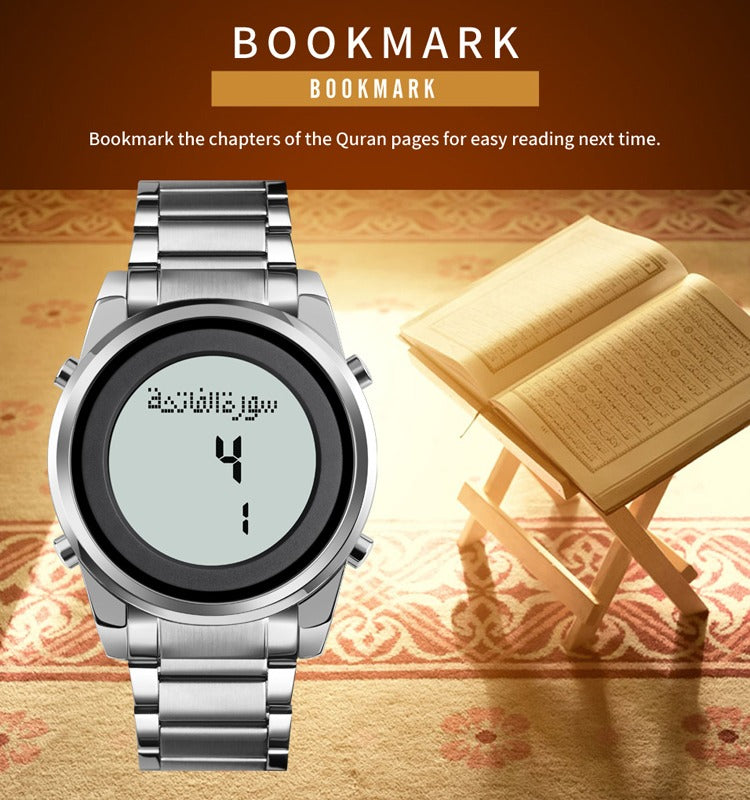 SKMEI - 1734 - Qibla Azan Time Reminder Prayer Watch - silver image 3