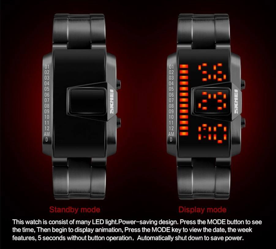 Skmei - 1179 - Digital Stainless Steel Watch - Black image 8