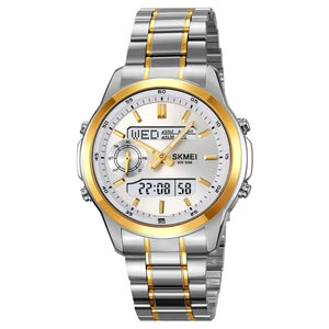 SKMEI - 2284 - World Master Dual Display Watch - Silver/Gold image 3