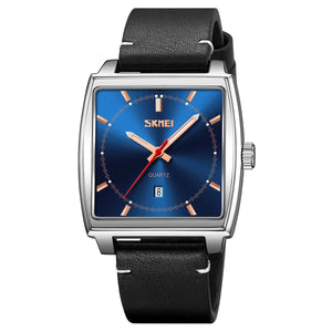 Skmei - 9316 - Elegant Square Analog Watch - silver/blue image 0