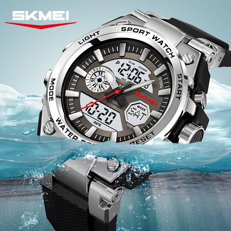 SKMEI - 2417 - High Quality Luxury Watch - Silver/White image 1
