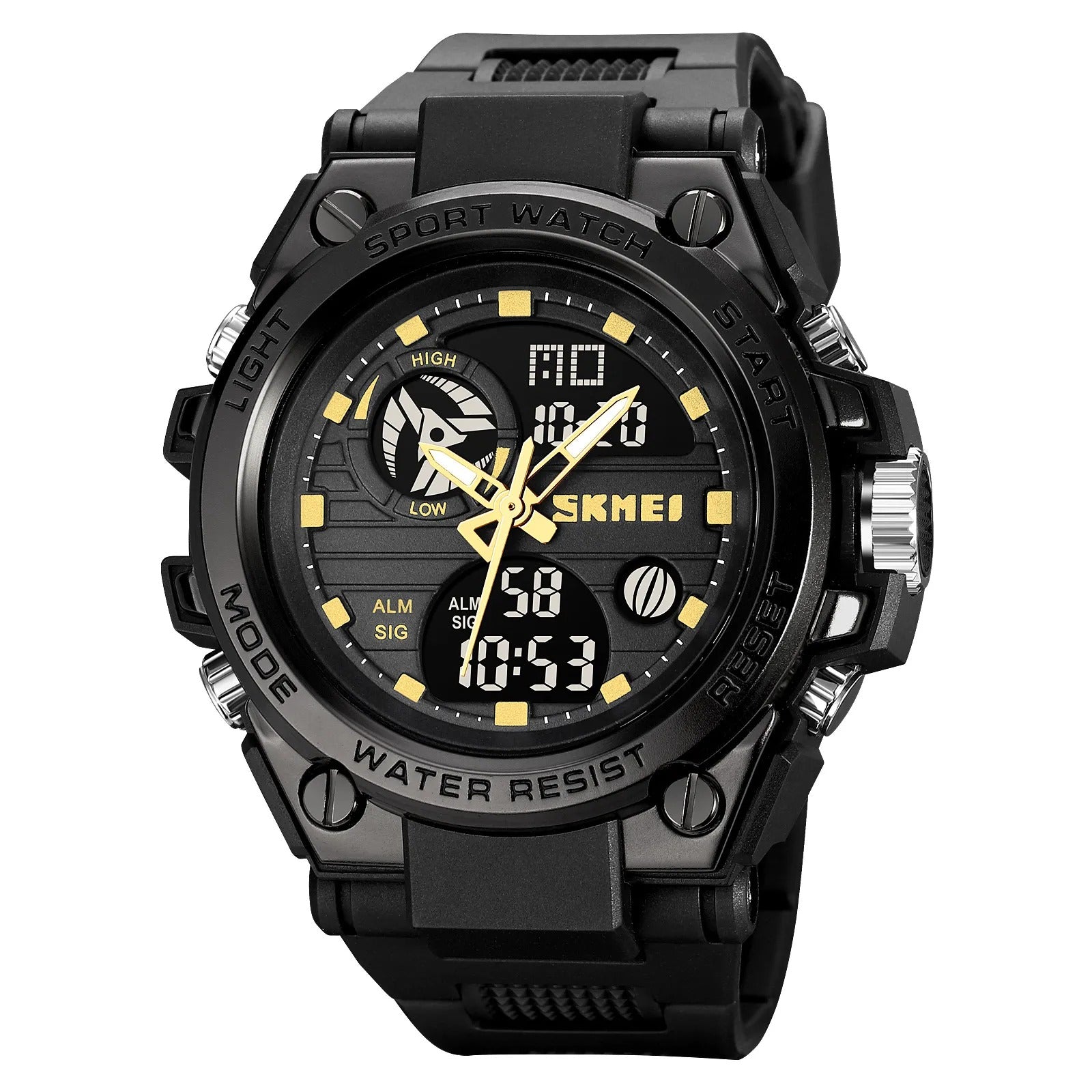 SKMEI 2031 Rugged Digital Sports Watch - Black/Gold image 1