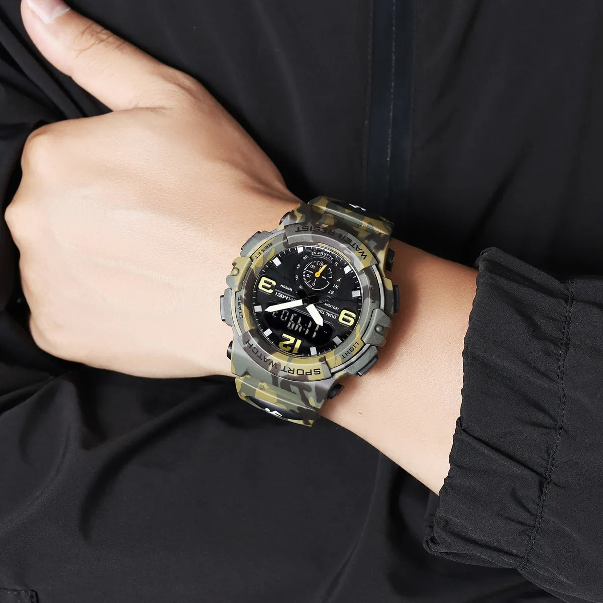 Skmei - 2341 - Power Strike Dual Display Watch - Army Green Camo image 2