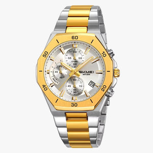 SKMEI - 2452 - High Quality Luxury Watch - Silver/Gold-Silver image 1