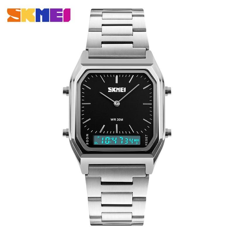 Skmei - 1220 - Dual Time Sports Watch - Silver/Black image 0