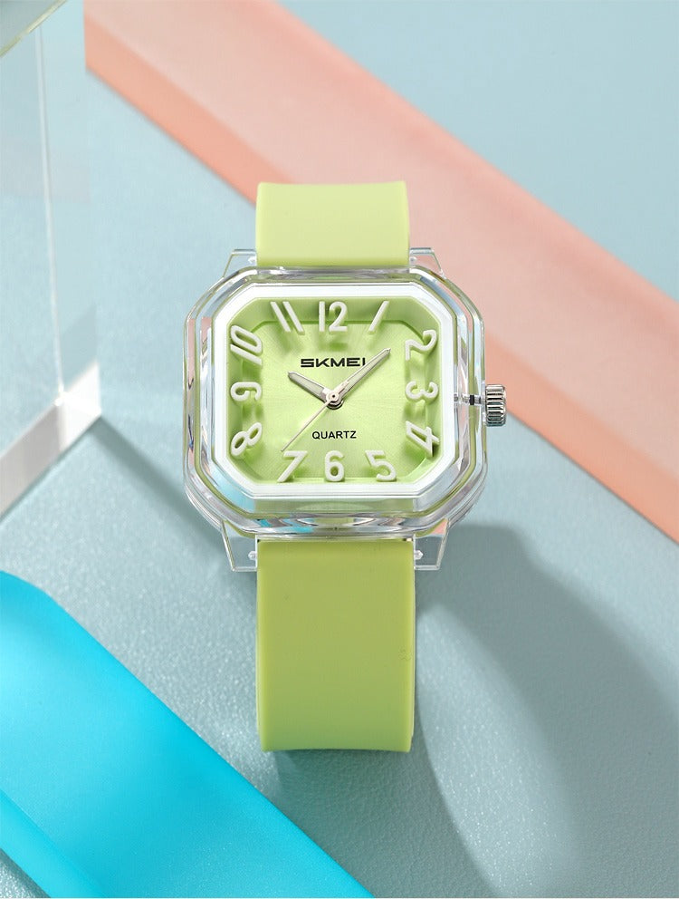 SKMEI - 2484 - Women Quartz movement Wristwatches For Students - light green image 1