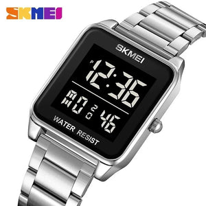 SKMEI 2154 Rectangle Digital Sports Wristwatch - silver/black image 2