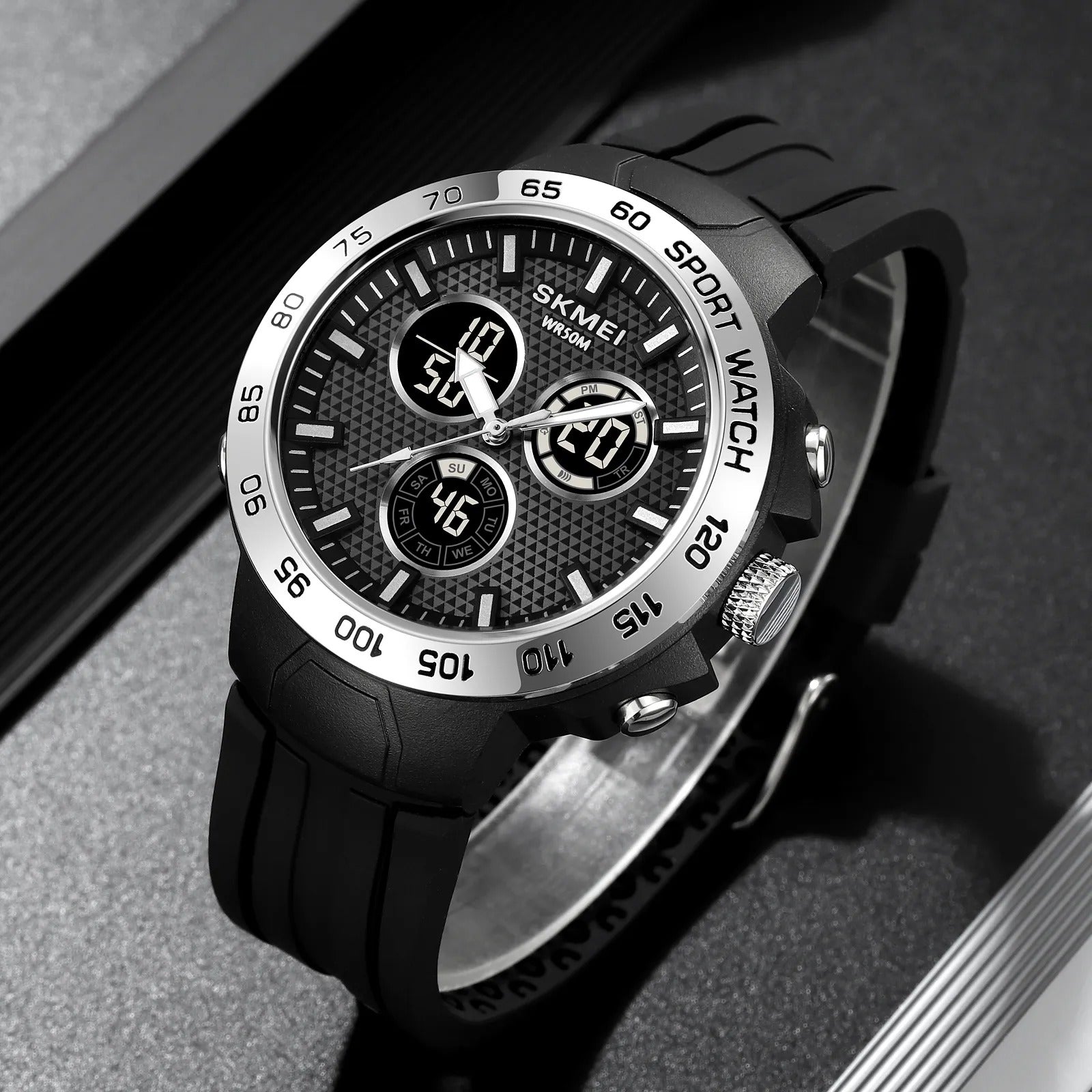 Skmei – 2106 – Bold Sports Edition Watch – Silver image 1