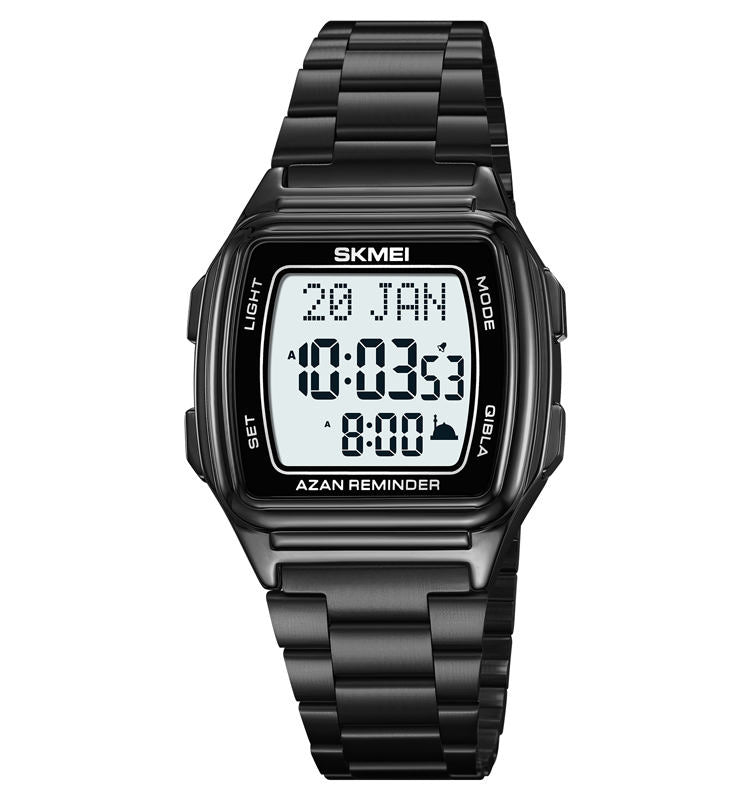 SKMEI - 2240 - Qibla Azan Time Reminder Prayer Watch - black image 1